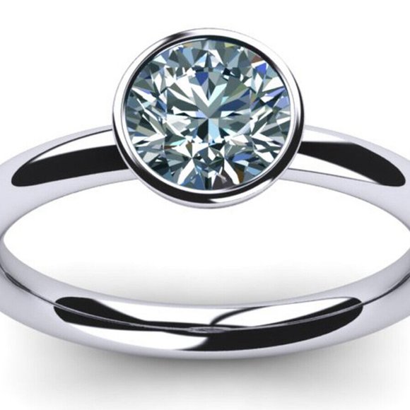 NEW! GENUINE SPARKLING MOISSANITE DIAMOND SOLITAIRE 1 CT. RING US 7